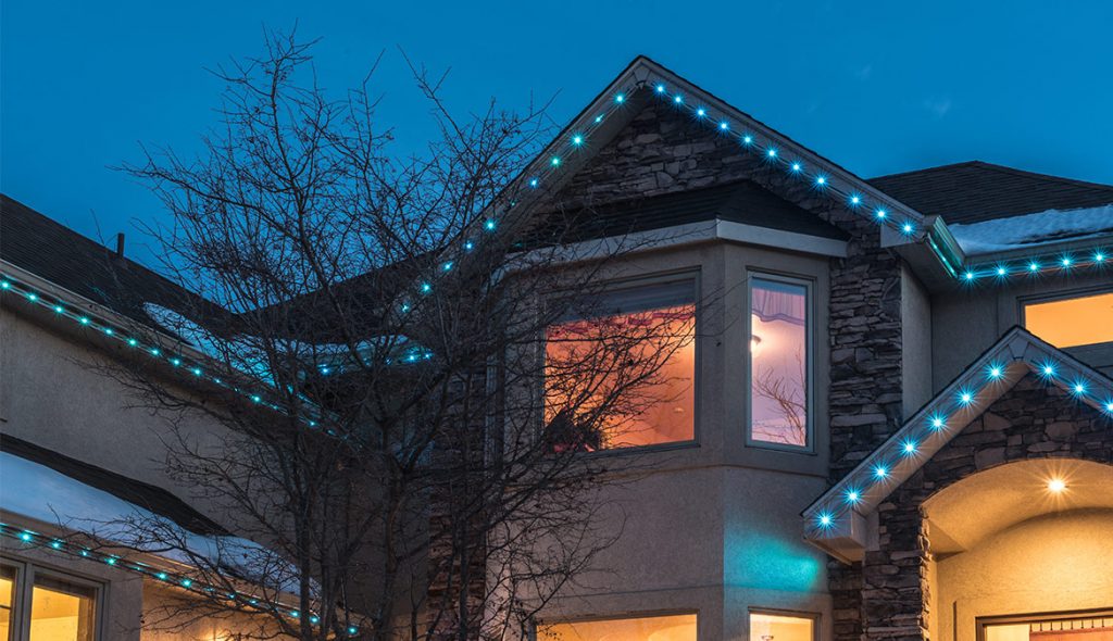 Family Cul De Sac Oelo S Permanent Led Outdoor Lighting Systems Highlight The Architectural Features Of Your Home